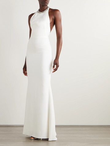 Givenchy Crystal-embellished satin-crepe halterneck gown