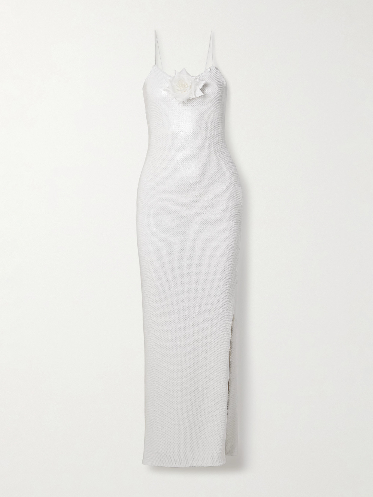 Rodarte Embellished Silk-trimmed Sequined Tulle Gown In White