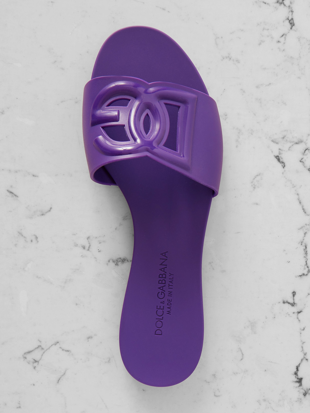 Dolce & Gabbana Slides With Dg Millennials Logo In Purple