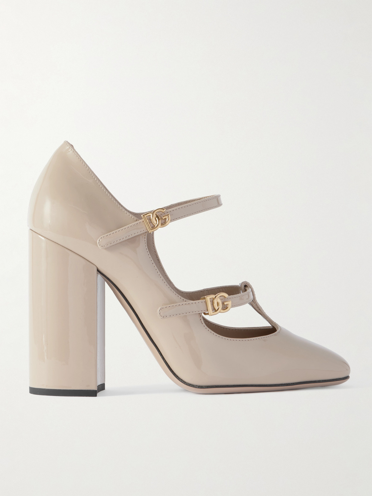 Dolce & Gabbana Patent-leather Mary Jane Pumps In White