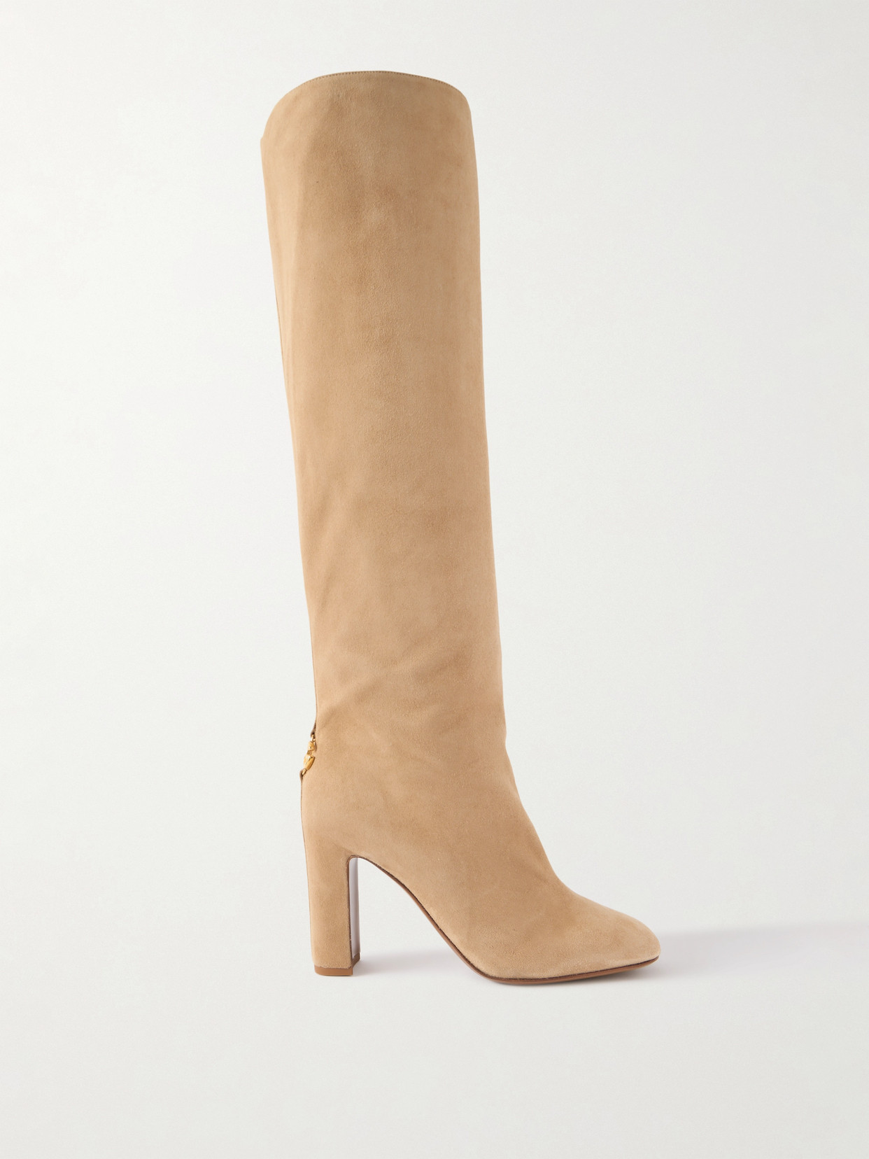 Dolce & Gabbana Knee-high Suede Block Heel Boots In Neutral
