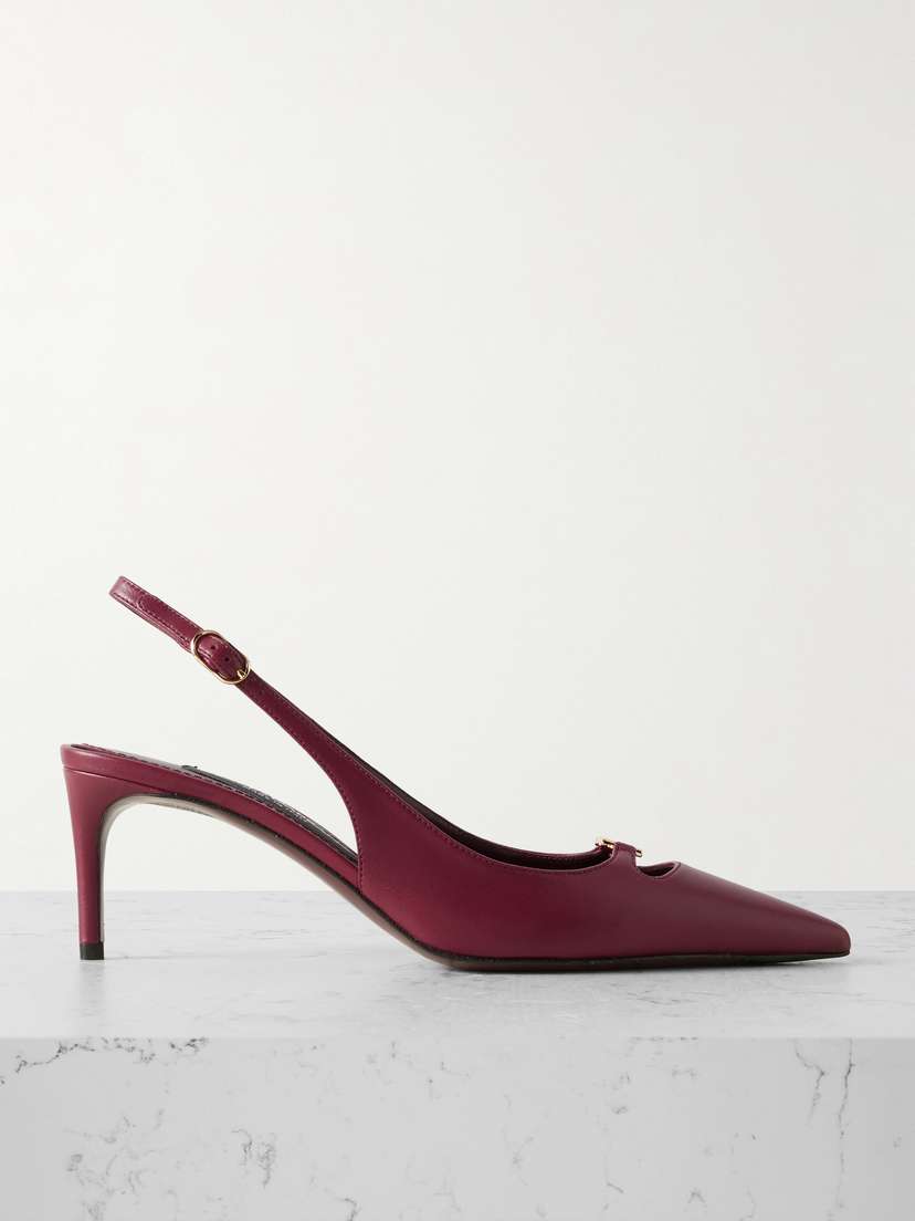 Dolce & Gabbana Embellished Leather Slingback Pumps