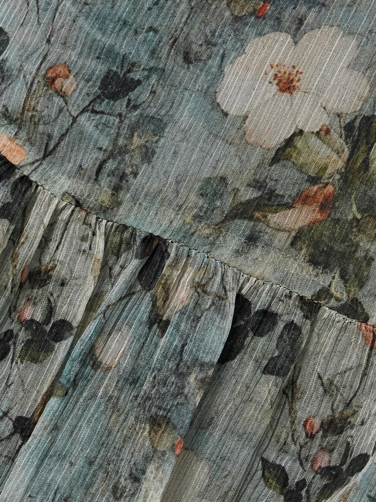 R13 Floral-print Silk-crepon Midi Dress In Gray
