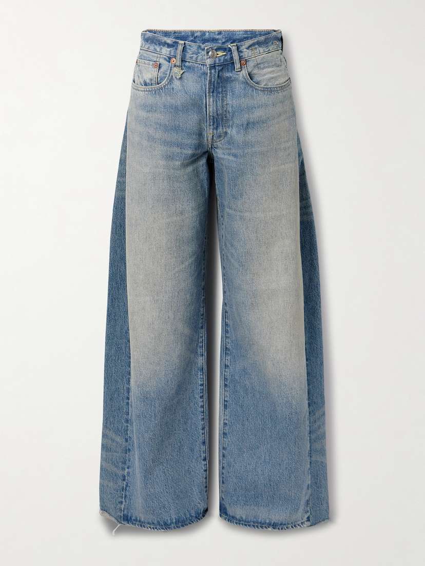 R13 D'arcy Paneled Low-rise Wide-leg Jeans