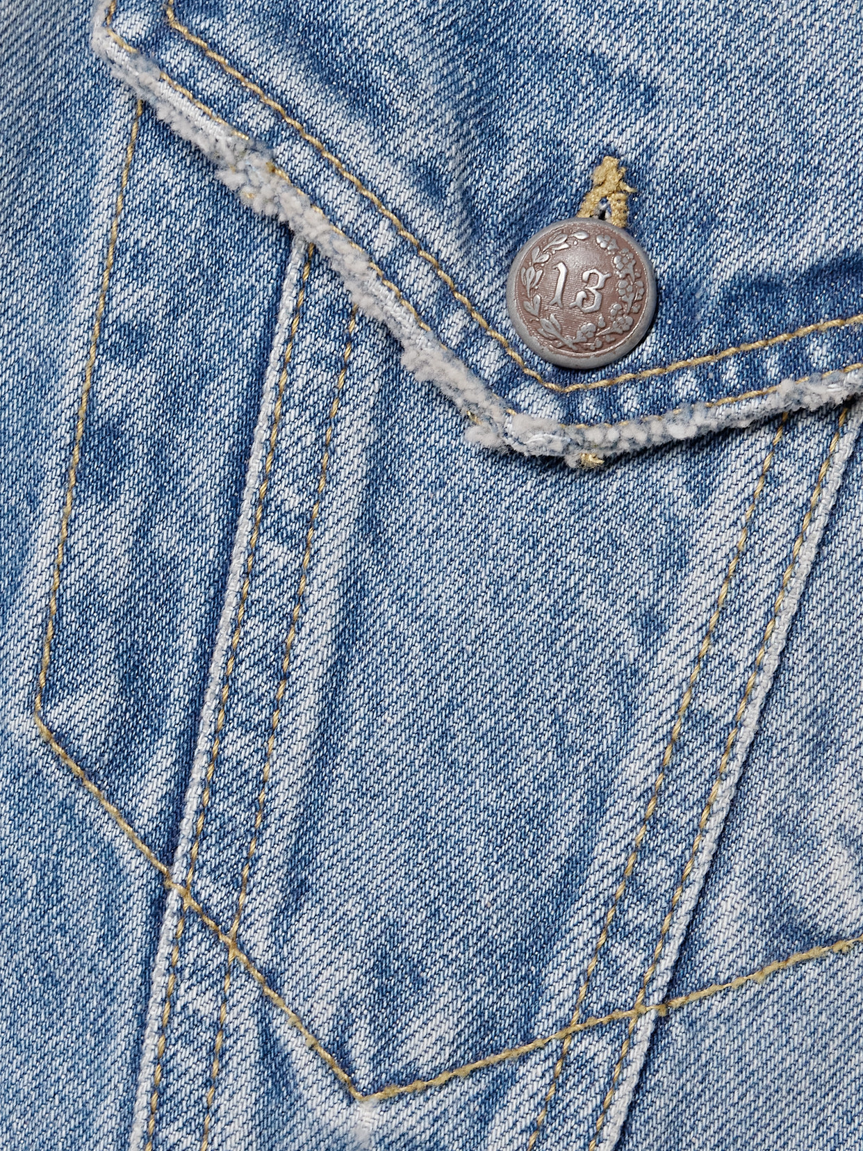 R13 Wrap Around Trucker Jacket In Blue
