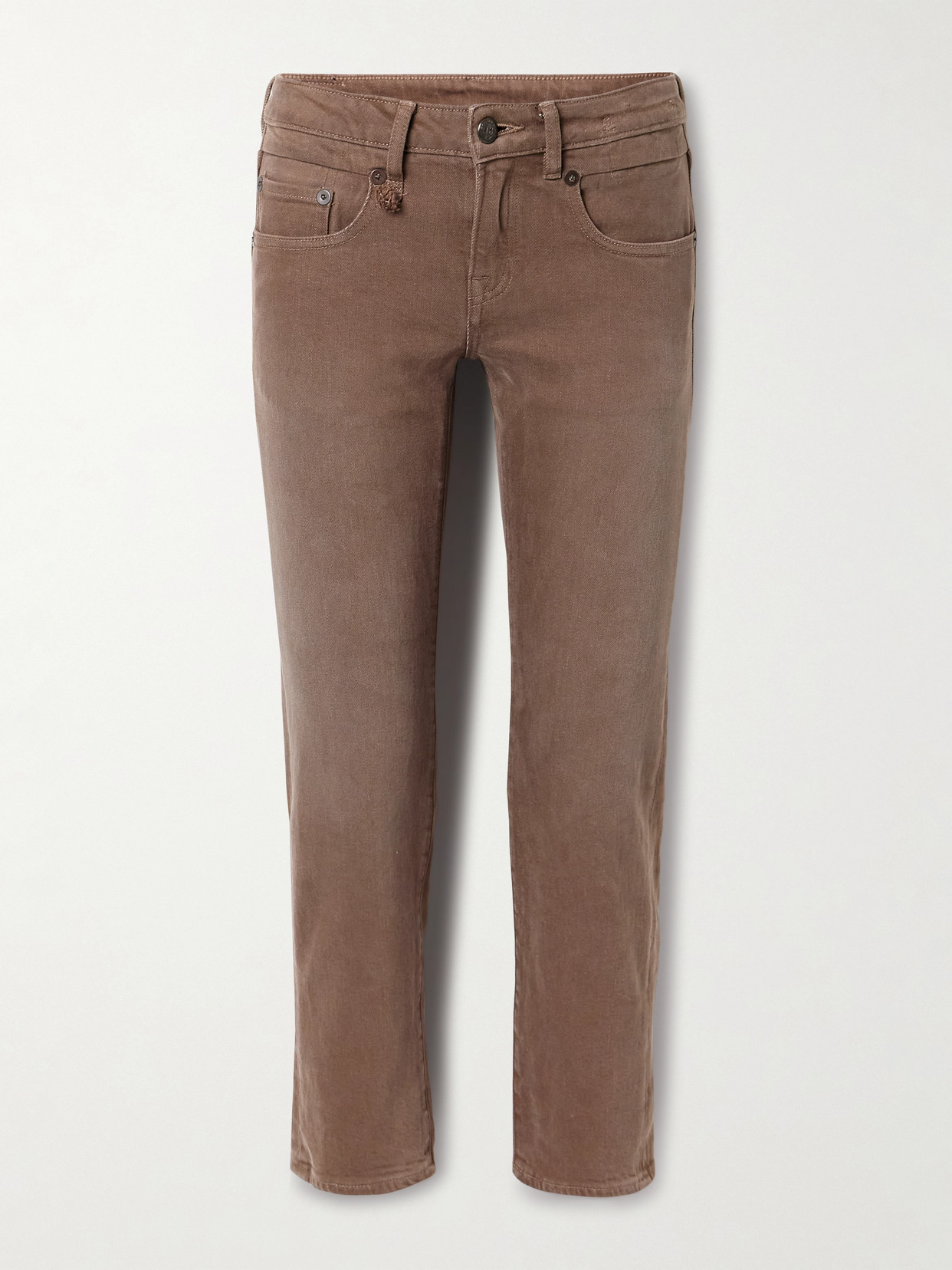 R13 Boy Cropped Low-rise Straight-leg Jeans In Brown