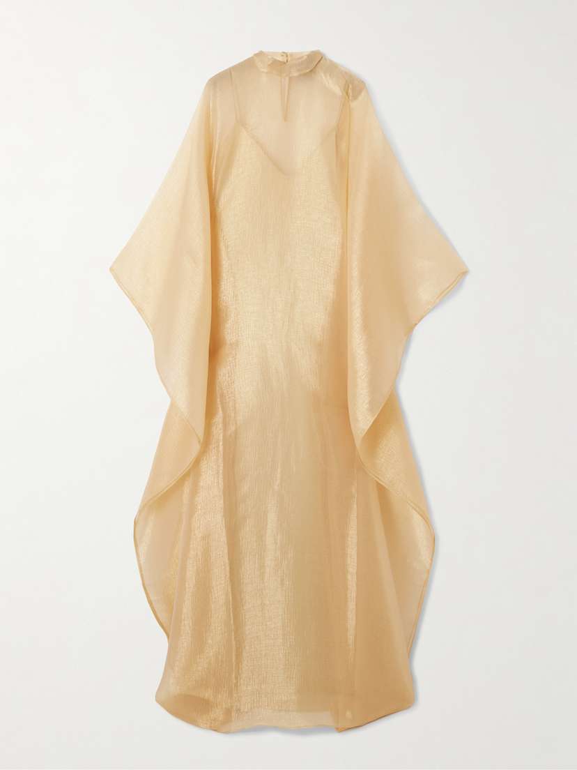 Taller Marmo Sphinx Draped Metallic Organza Gown