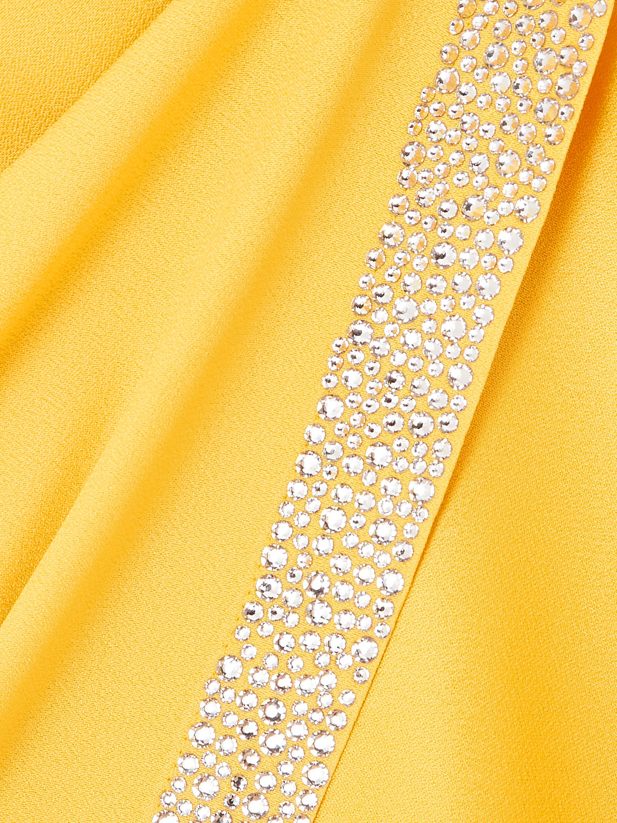 Taller Marmo Betsy One-shoulder Swarovski Crystal-embellished Crepe Gown In Yellow