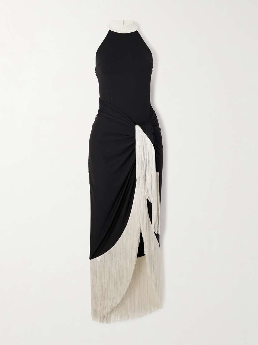 Taller Marmo Knossos Halterneck Swimsuit And Fringed Pareo Set