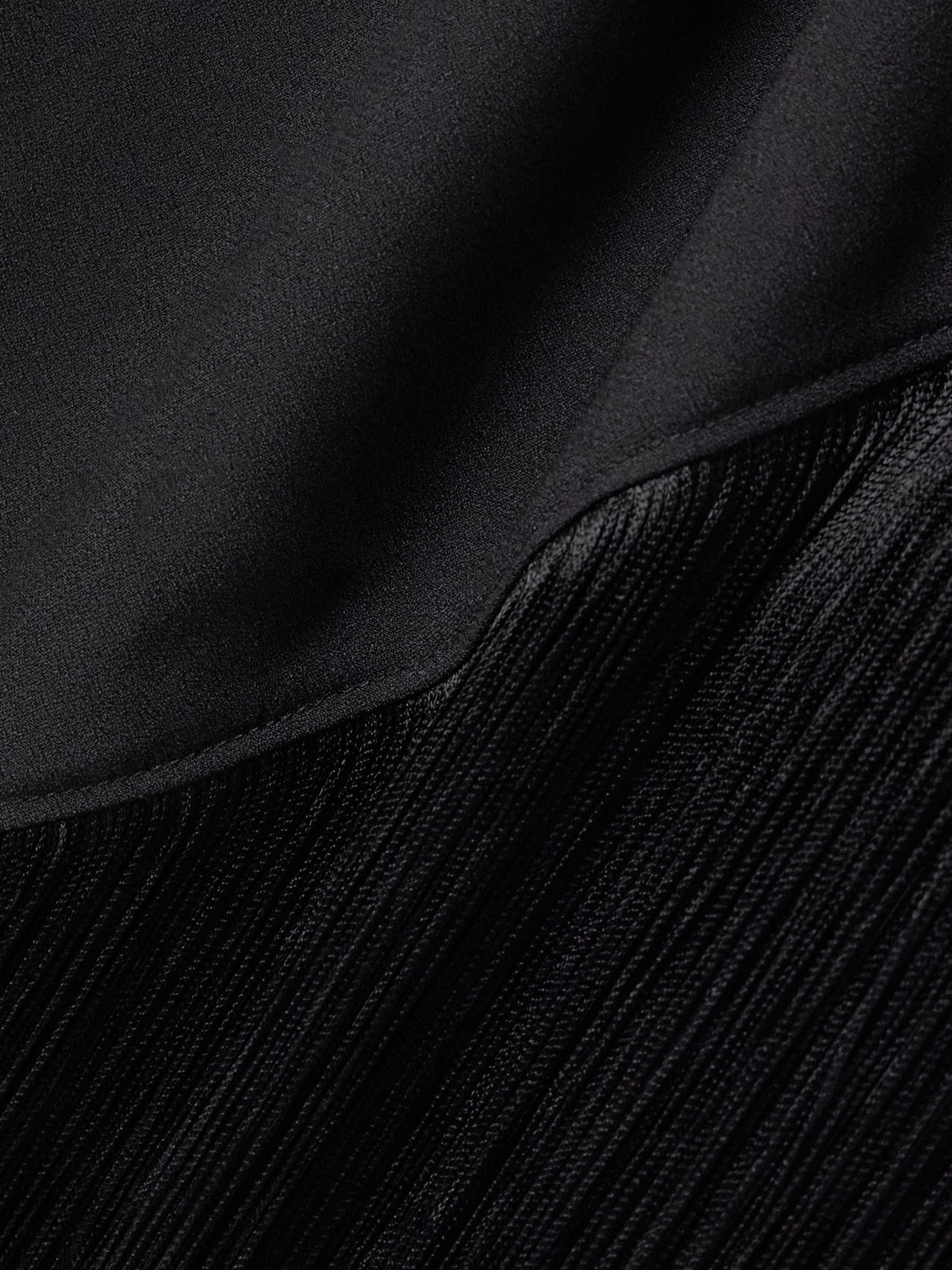 Taller Marmo Taormina Fringed Crystal-embellished Crepe Gown In Black