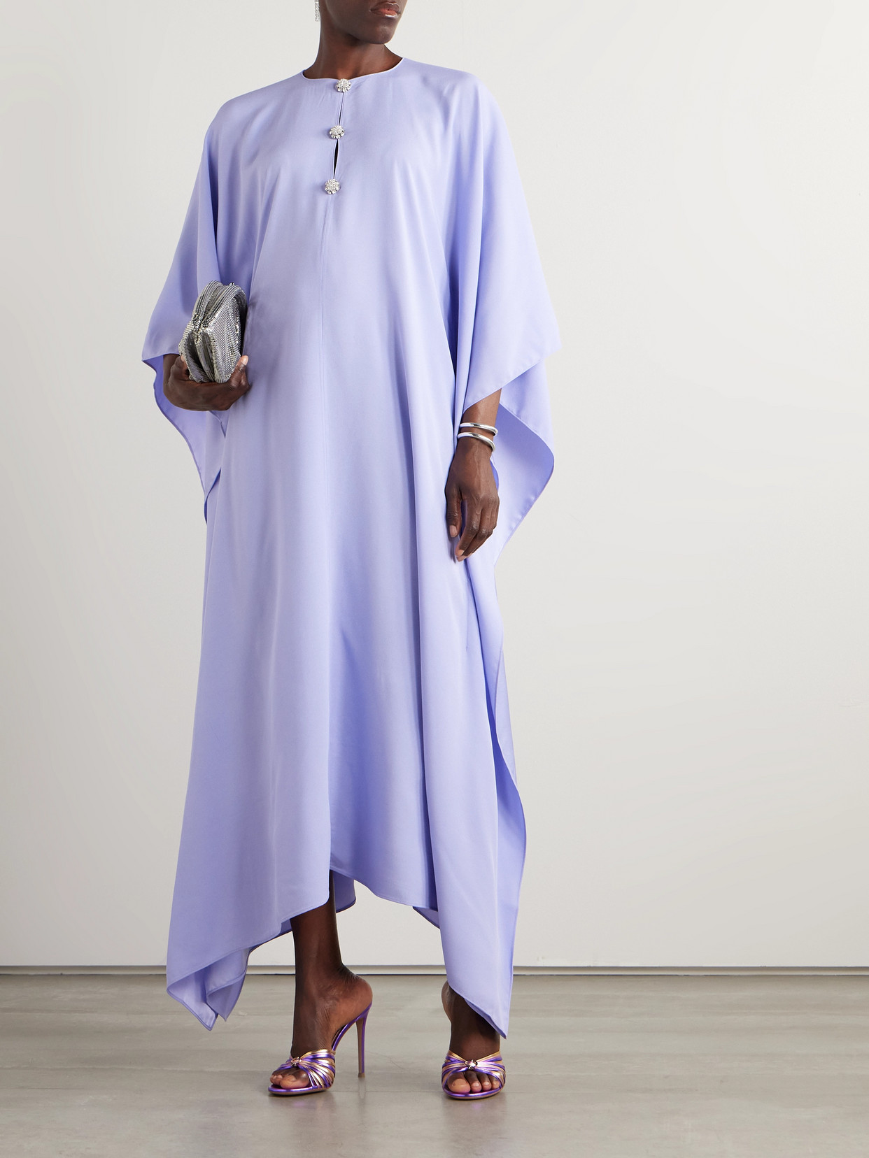 Taller Marmo Carthage Crystal-embellished Crepe Gown In Purple