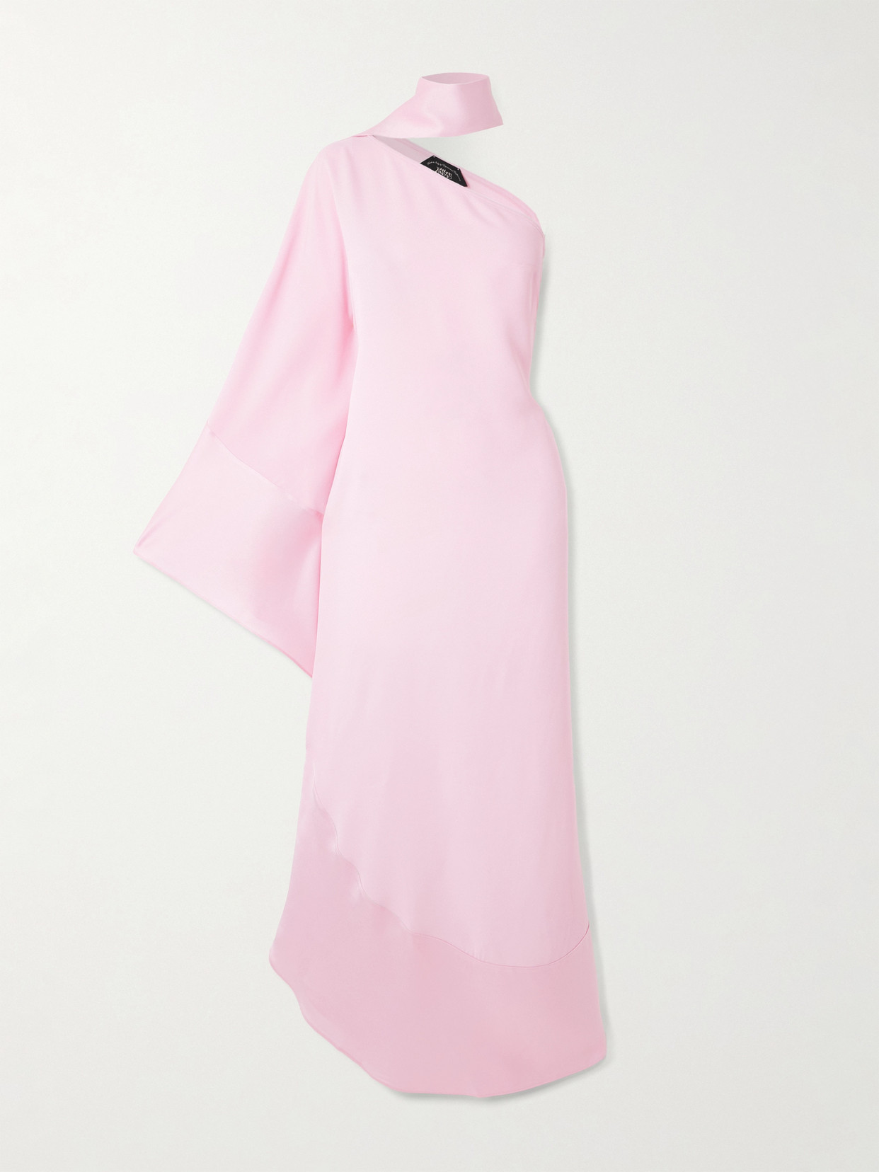 Taller Marmo Olympia One-sleeve Satin-trimmed Crepe Gown