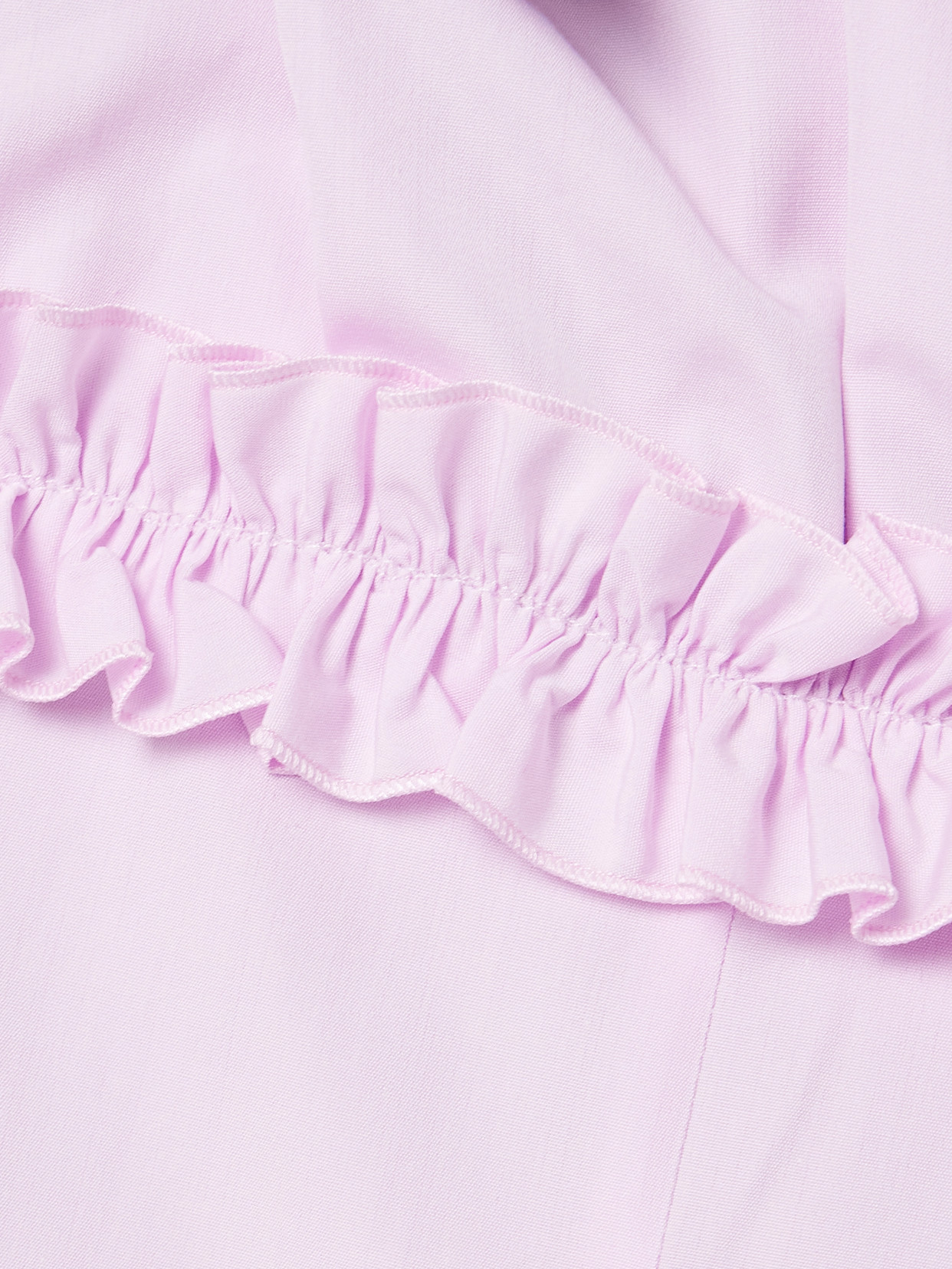 Alessandra Rich Velvet-trimmed Ruffled Cotton-poplin Mini Dress In Purple