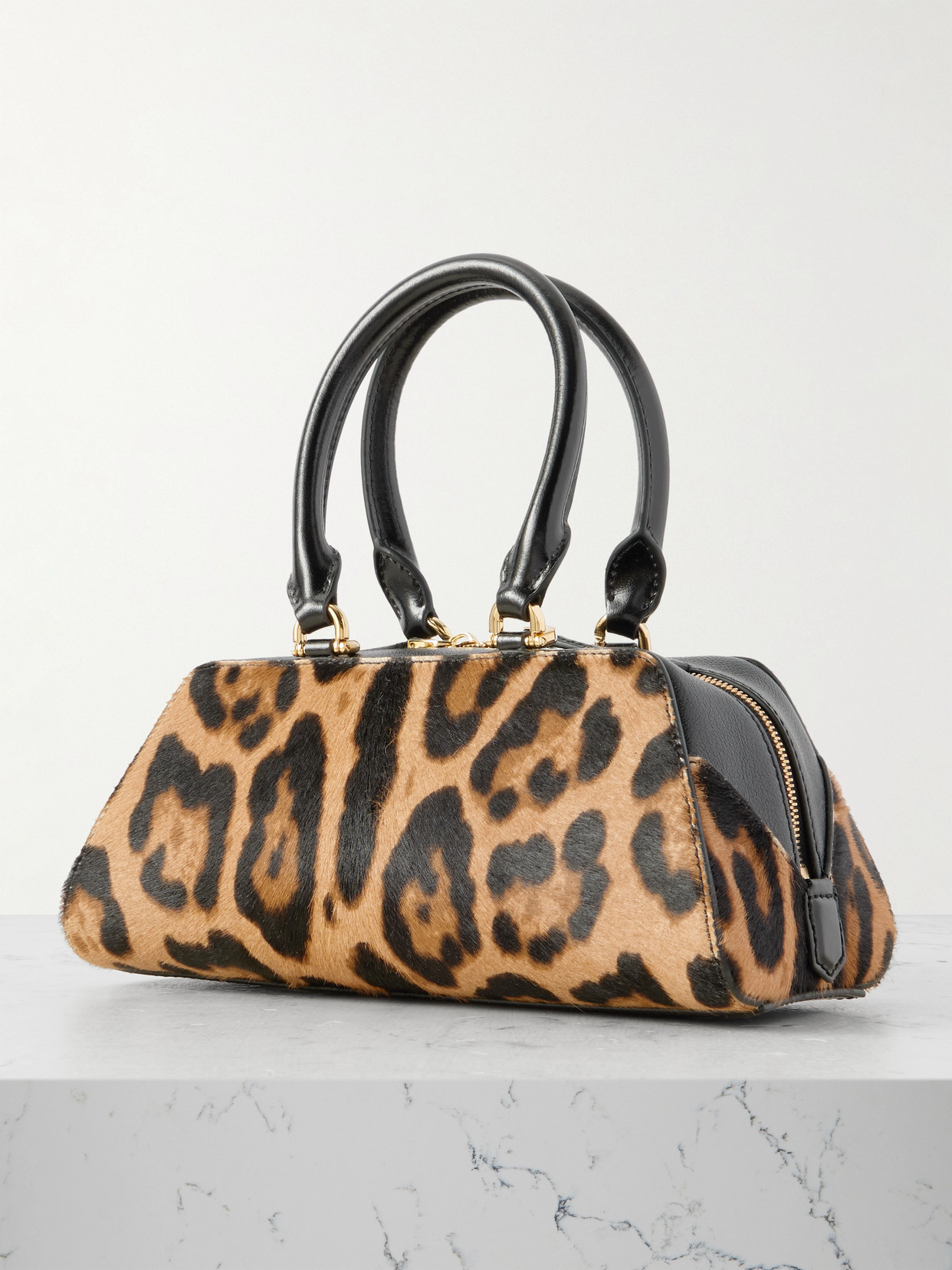 Givenchy Antigona East West Brown Mini Handbag With Animalier Print And Logo Lettering On The Front In Leathe In Animal Print