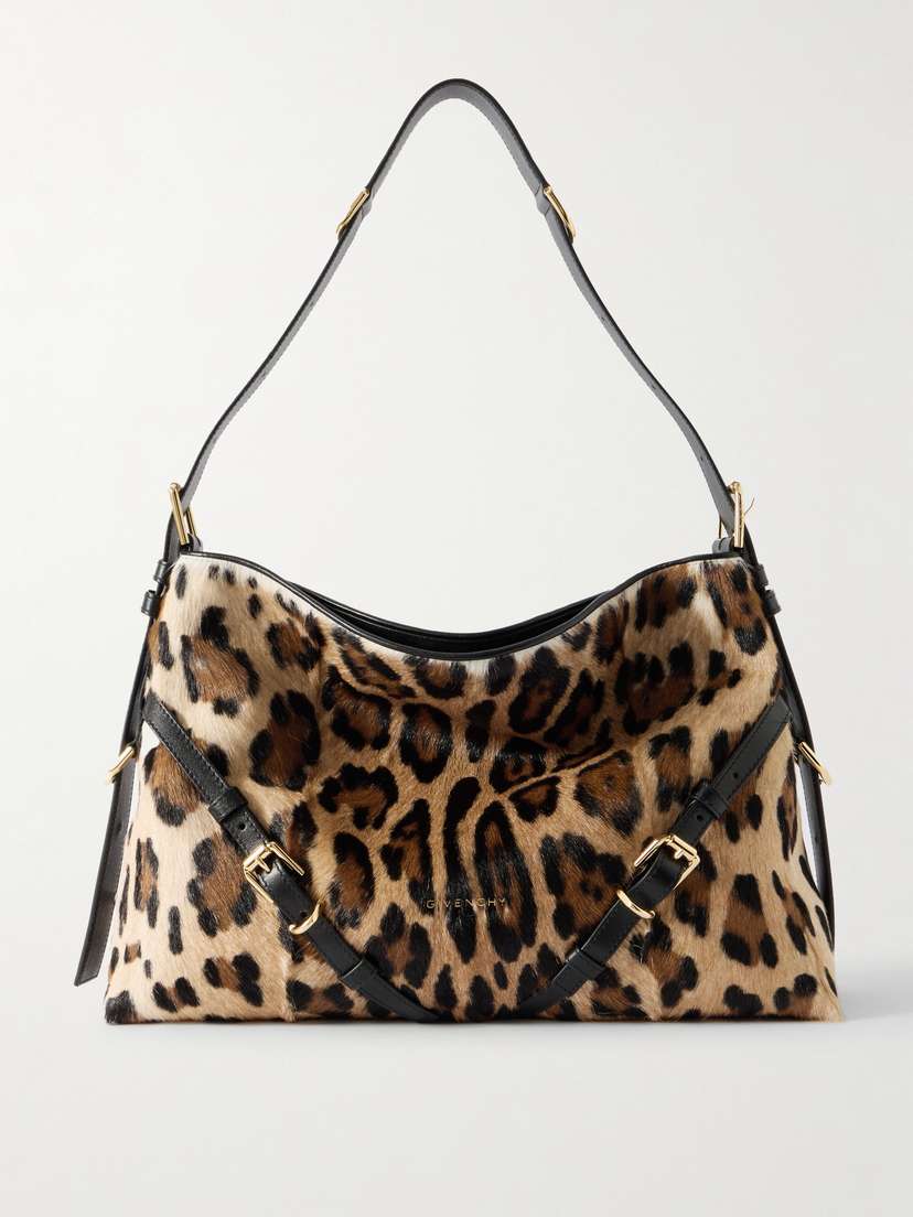 Givenchy Voyou Medium Leopard-print Calf Hair Shoulder Bag