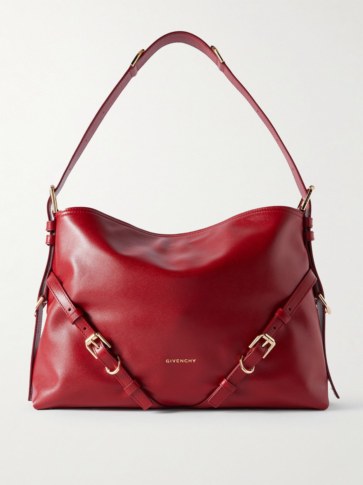 Givenchy Voyou Medium Leather Shoulder Bag In Red