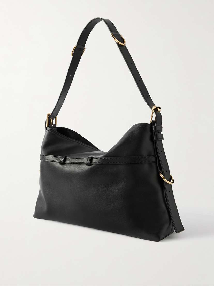 Givenchy Voyou Medium Leather Shoulder Bag - side view in Black