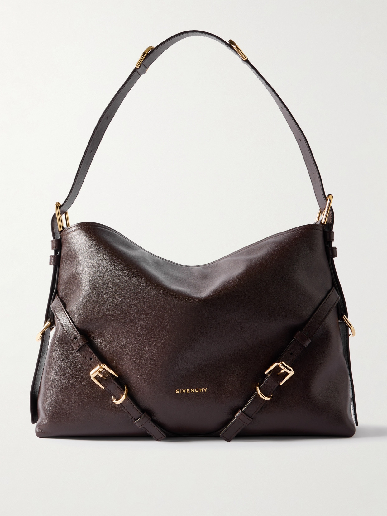 Givenchy Voyou Medium Leather Shoulder Bag In Brown