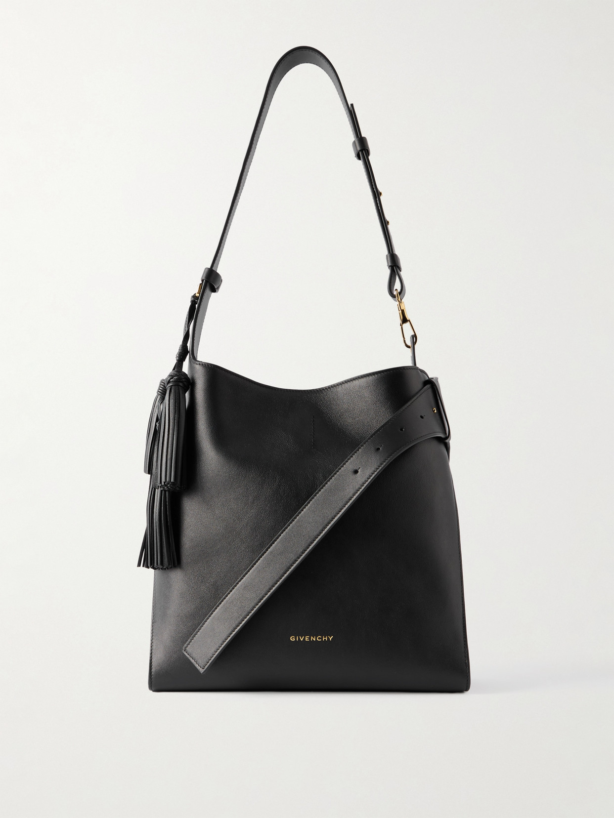 Givenchy Day Medium Tasseled Leather Shoulder Bag In Black