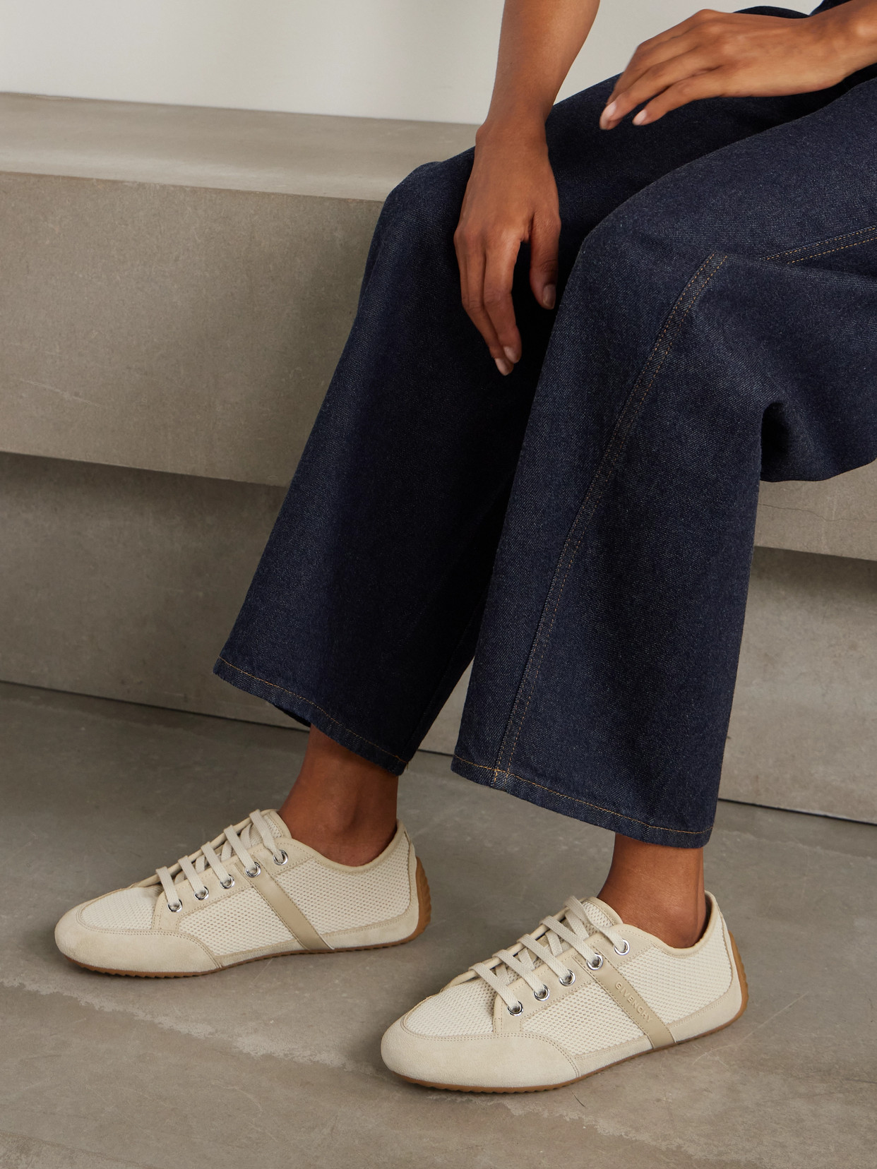 Givenchy Leather And Suede-trimmed Mesh Sneakers