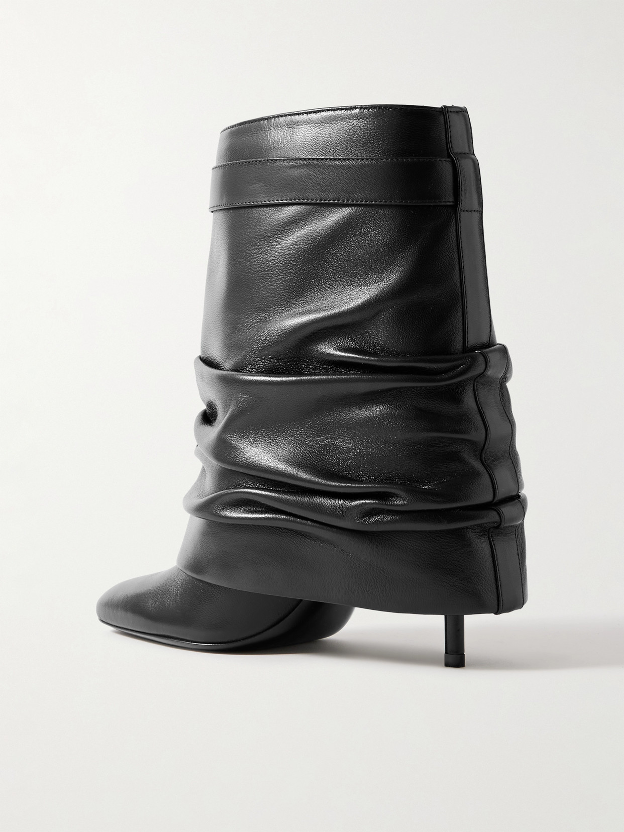 Givenchy Women Black Nappa Leather Shark Lock Stiletto Ankle Boots In Black