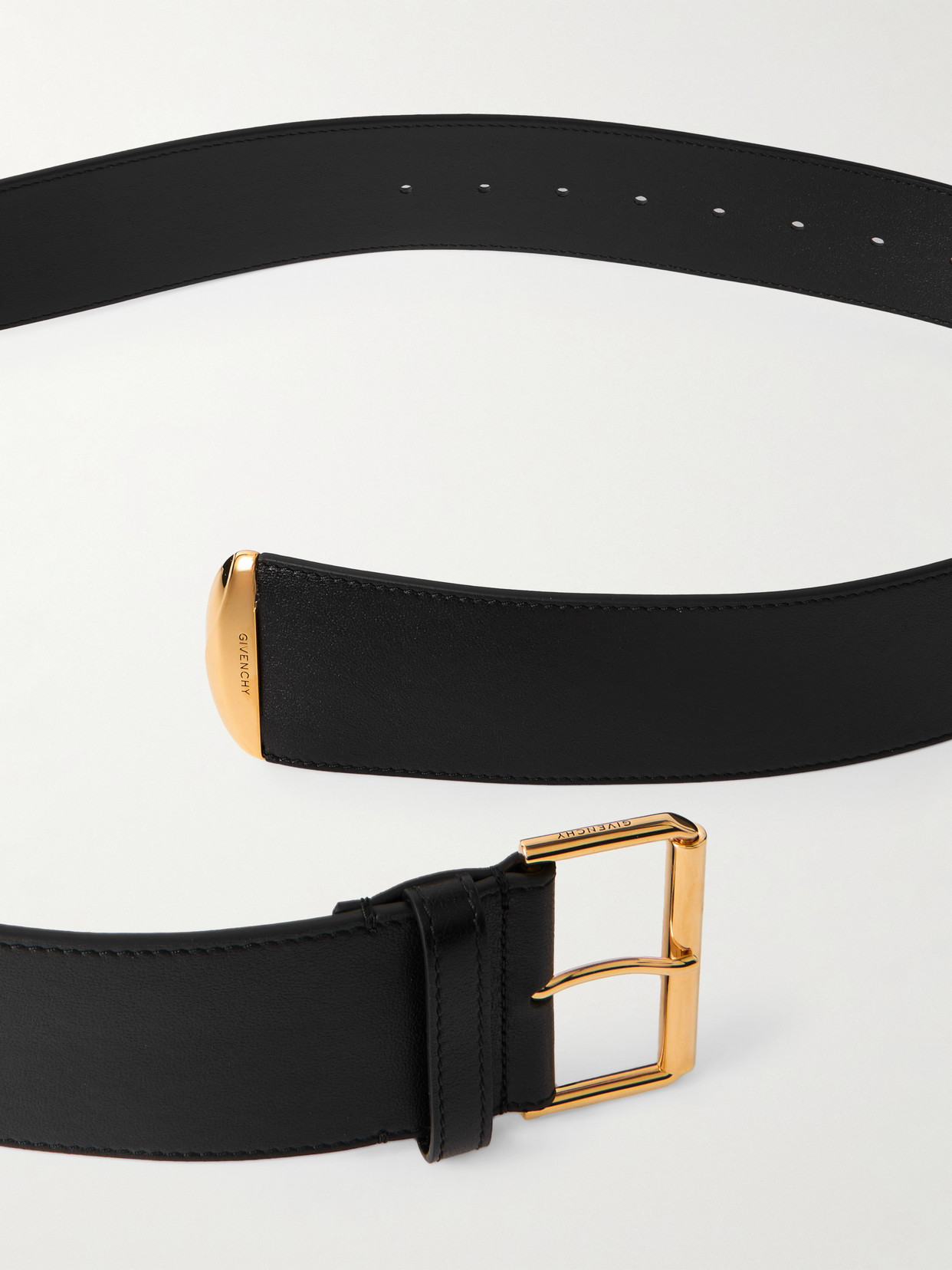Givenchy Voyou Large Leather Belt In Black