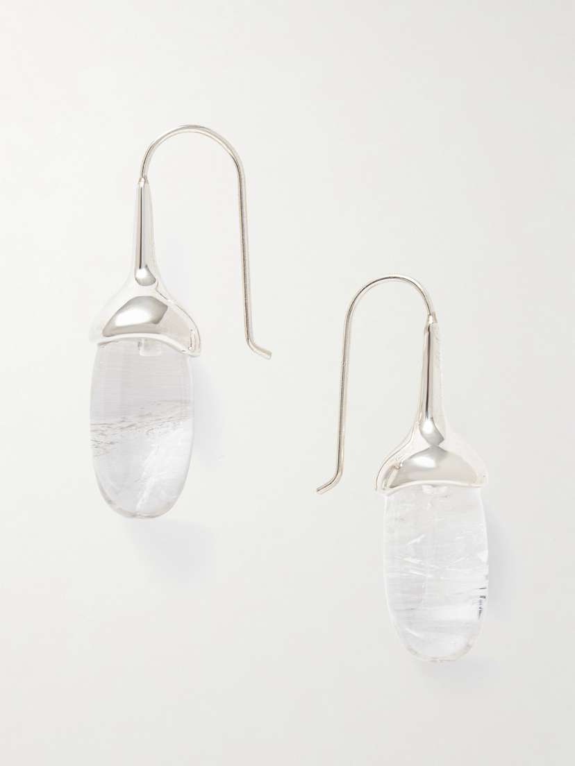 Sophie Buhai Dripping Stone Silver Quartz Earrings