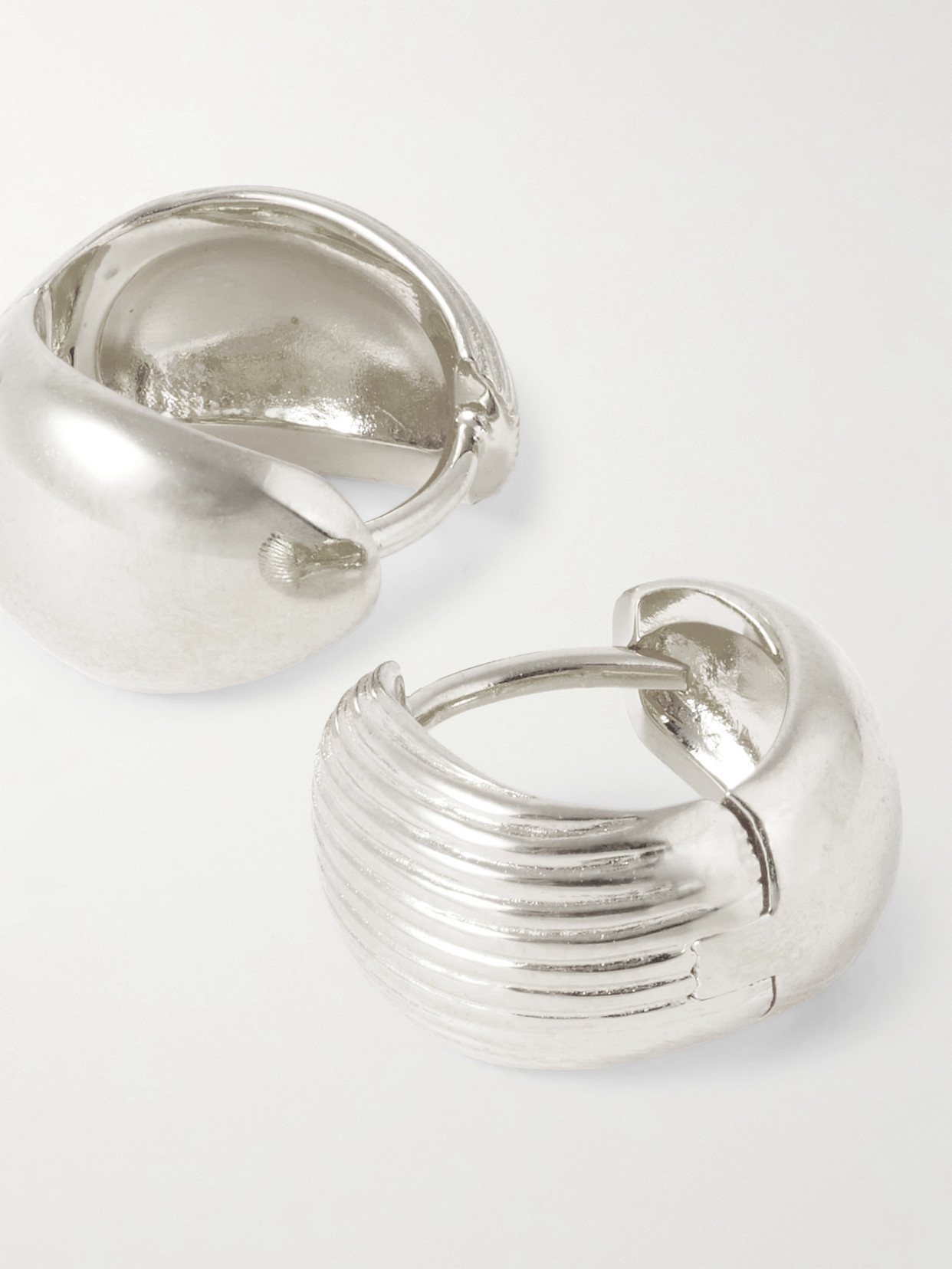 Sophie Buhai Reversible Silver Hoop Earrings In Metallic