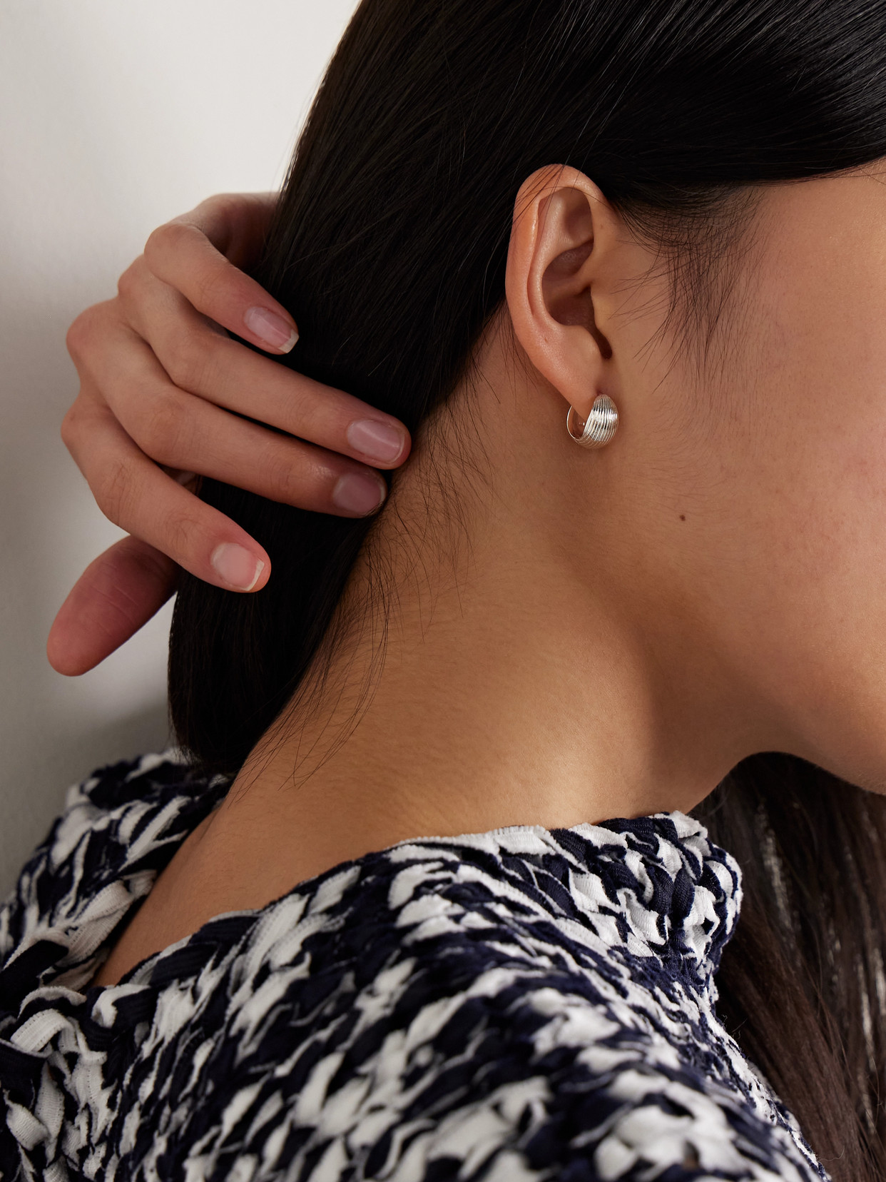 Sophie Buhai Reversible Silver Hoop Earrings In Metallic