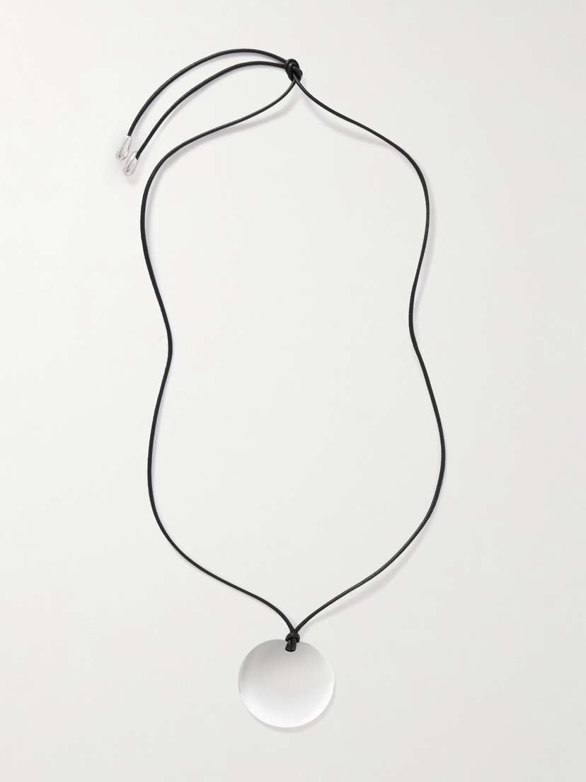 Sophie Buhai Medium Full Moon Cord And Silver Necklace