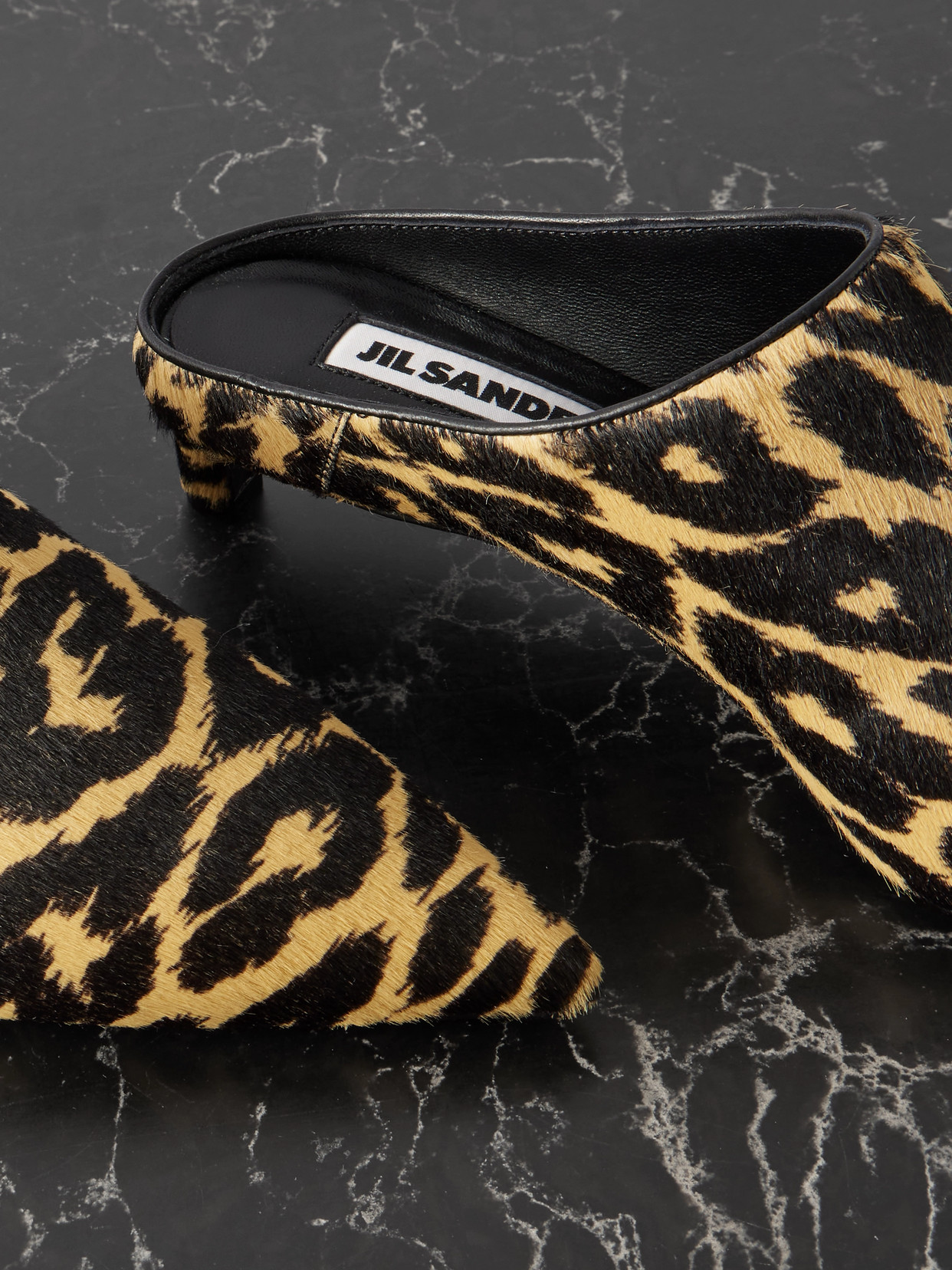 Jil Sander Leopard-print Calf Hair Mules