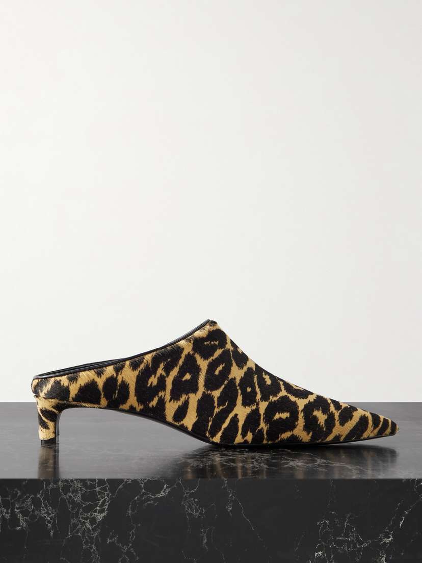 Jil Sander Leopard-print Calf Hair Mules