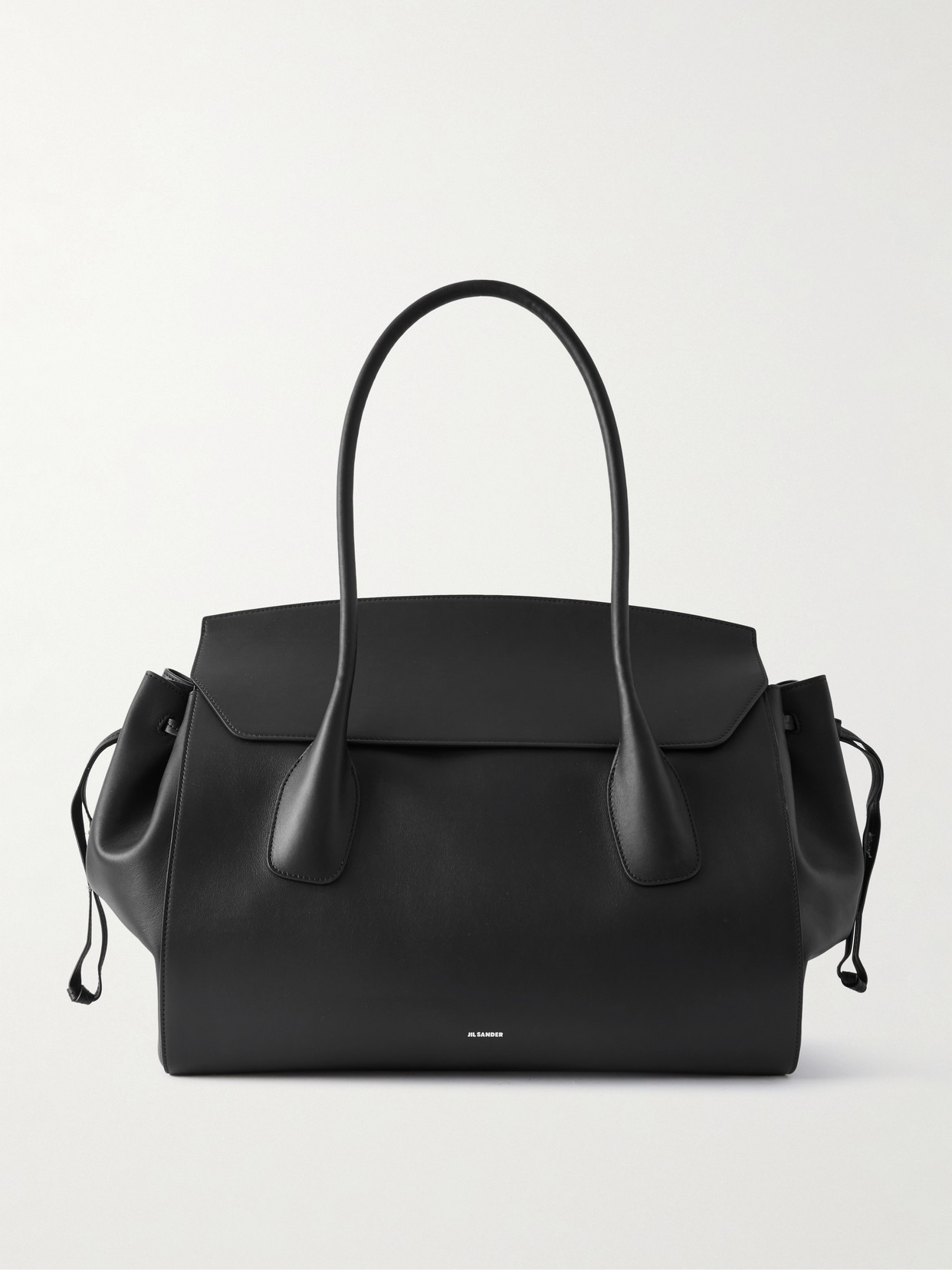 Jil Sander Voyage Leather Tote Bag In Black