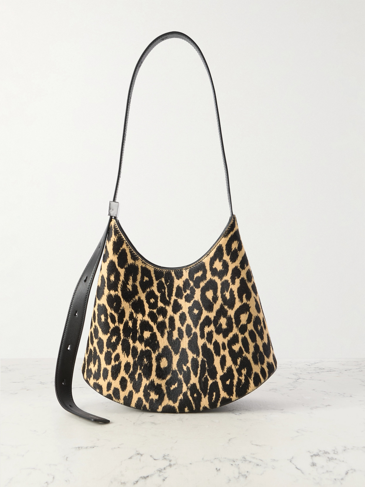 Jil Sander Eldorado Small Leather-trimmed Leopard-print Calf Hair Shoulder Bag In Multi