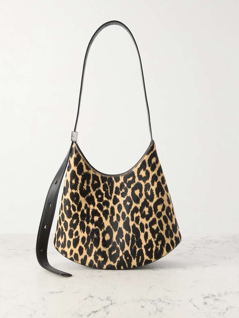 Jil Sander Eldorado Small Leather-trimmed Leopard-print Calf Hair Shoulder Bag