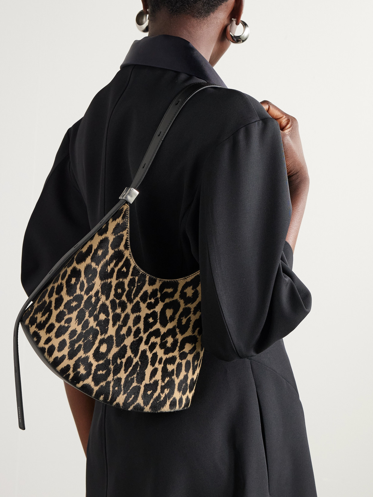Jil Sander Eldorado Small Leather-trimmed Leopard-print Calf Hair Shoulder Bag In Multi