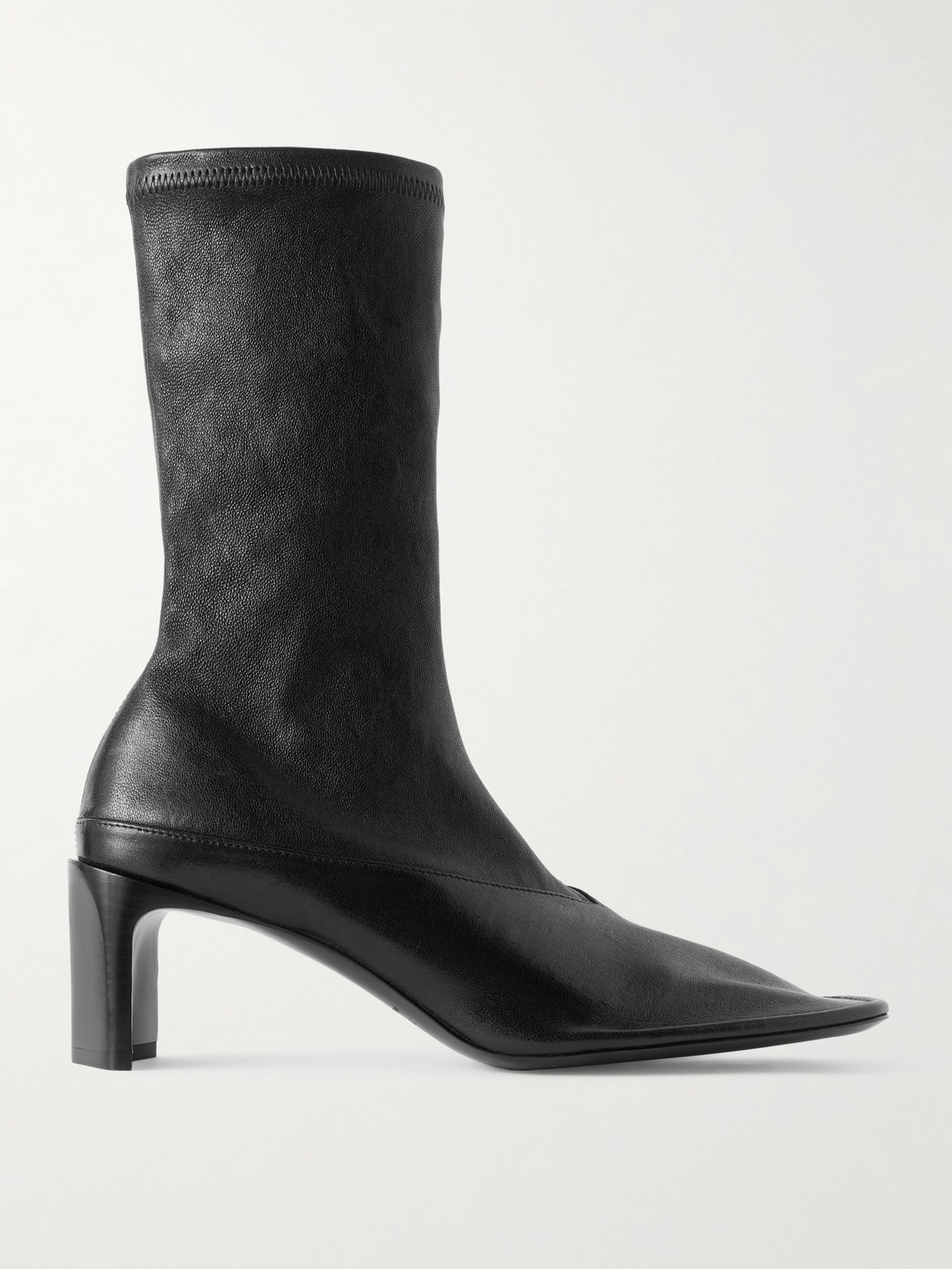 Jil Sander Leather Ankle Boots In Black