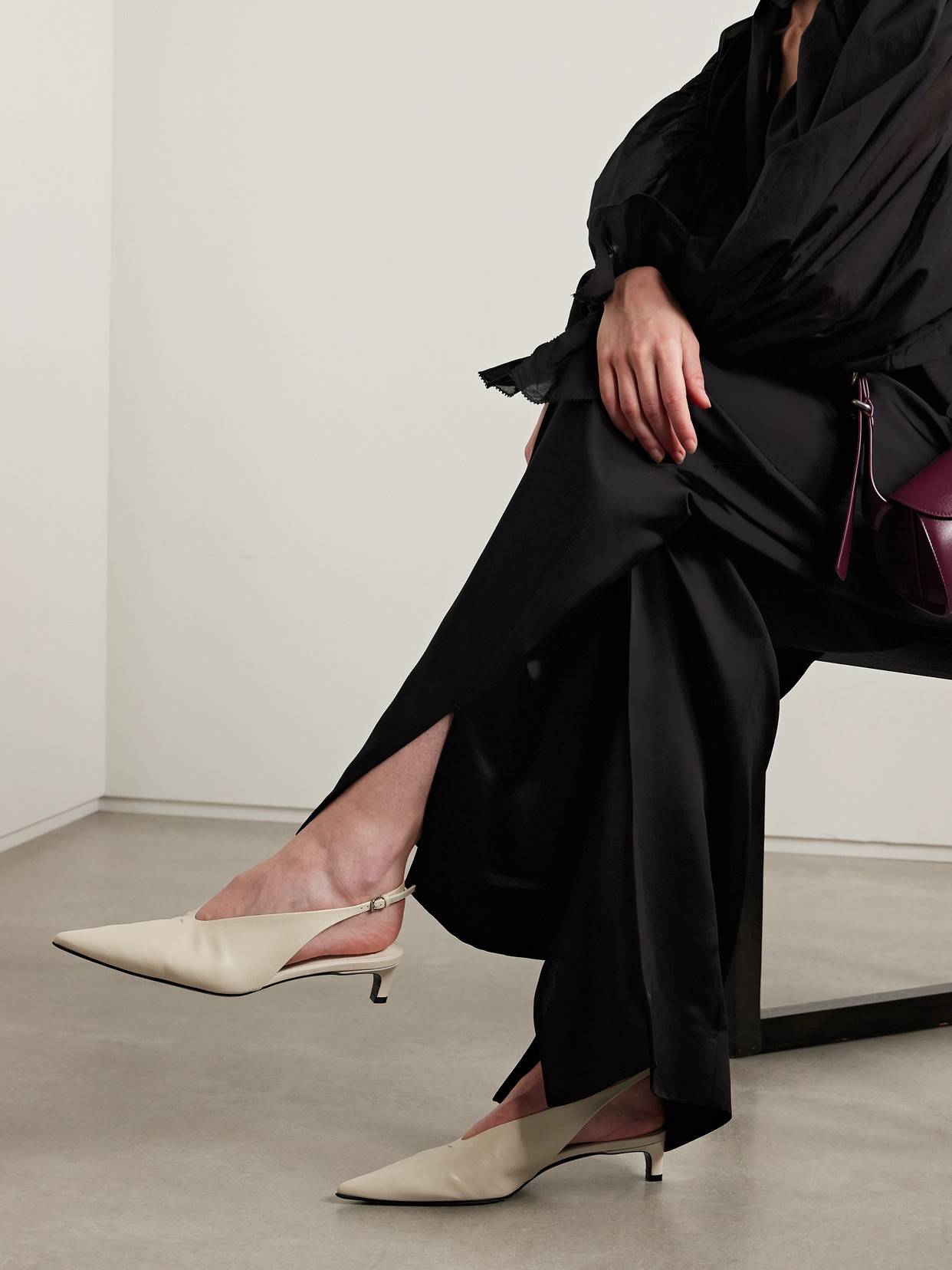 Jil Sander 35mm Leather Sling Backs In White