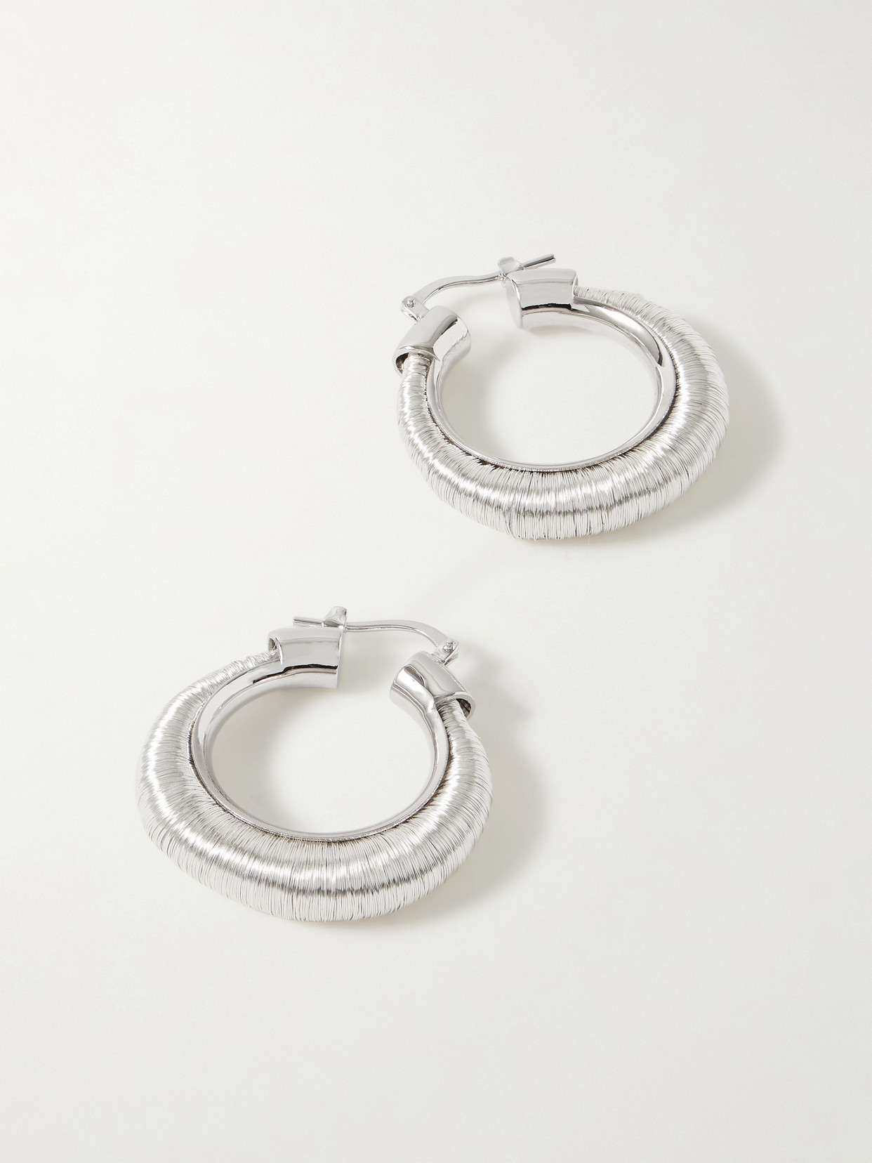 Jil Sander Silver-tone Hoop Earrings In Metallic