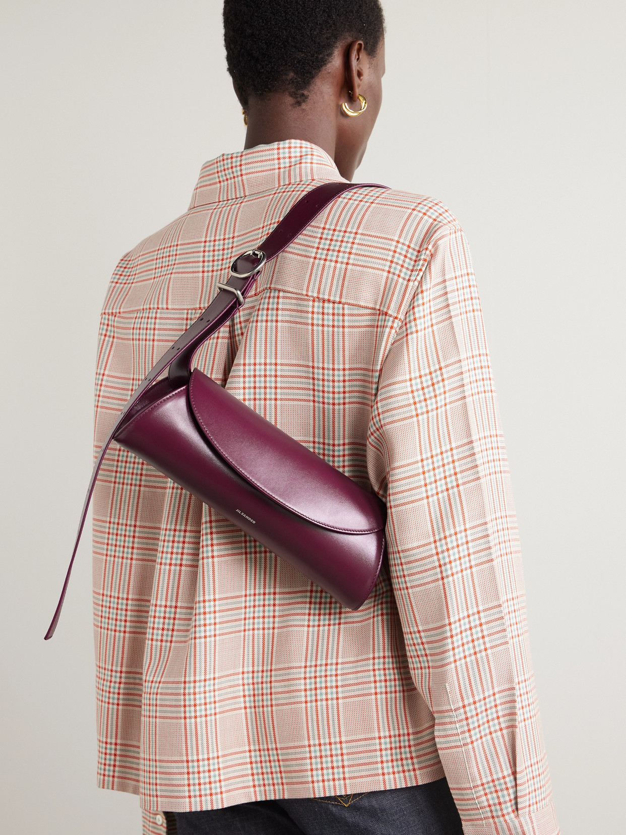 Jil Sander Cannolo Small Leather Shoulder Bag