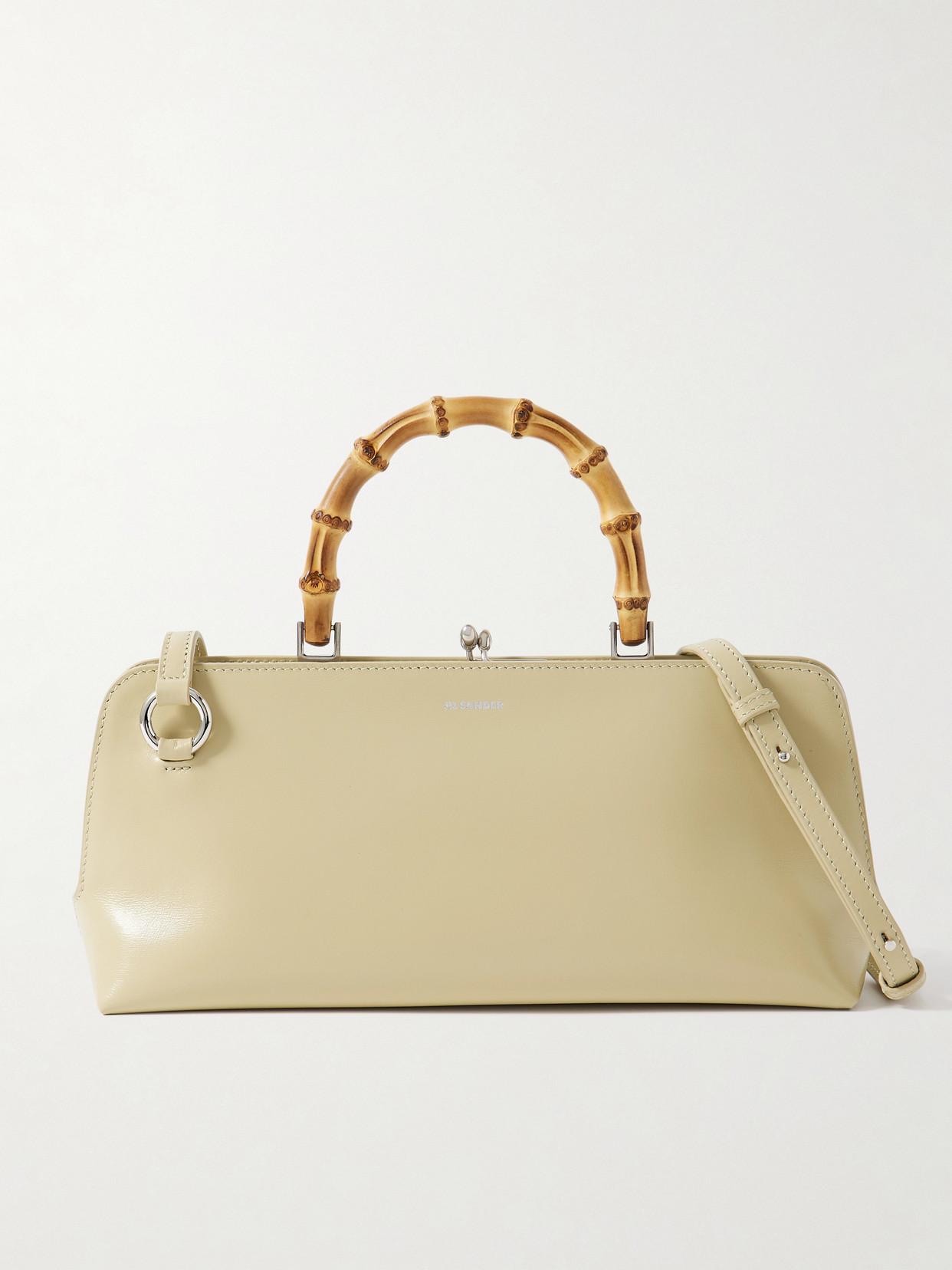 Jil Sander Bamboo Leather Tote In Green