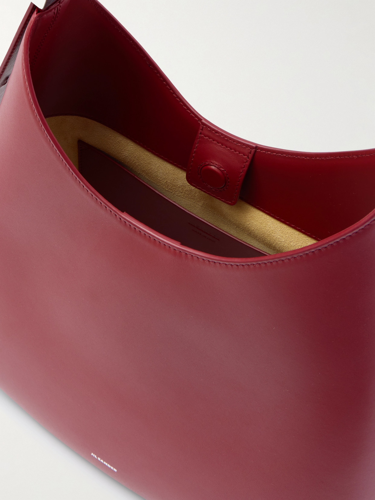 Jil Sander Small Embellished Leather Shoulder Bag In Red