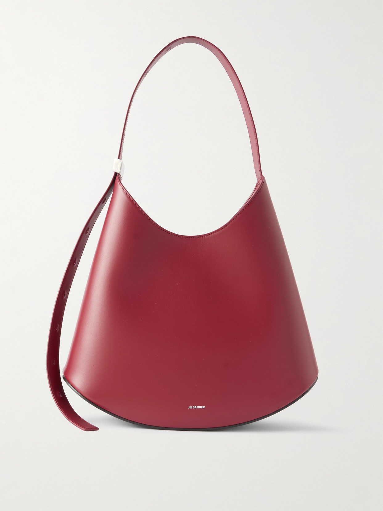 Jil Sander Small Embellished Leather Shoulder Bag In Red