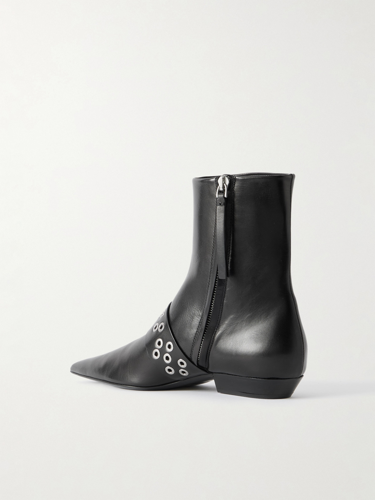 Jil Sander Buckled Leather Ankle Boots In Black