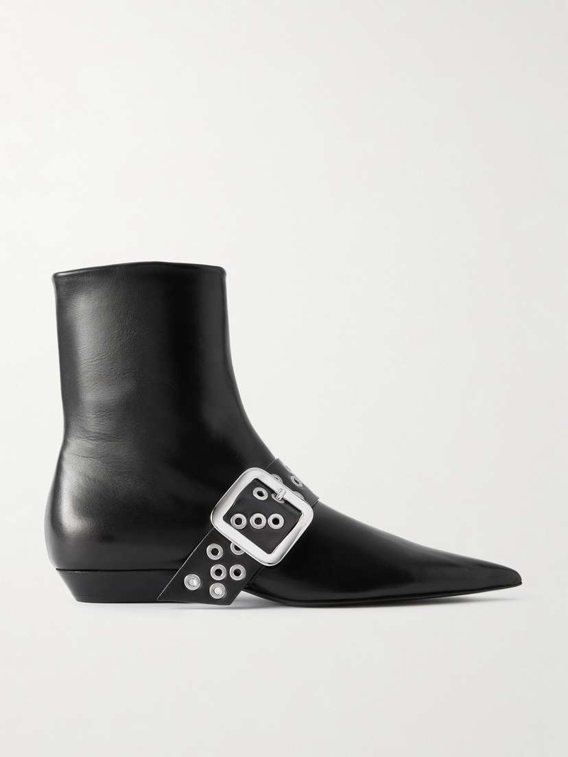 Jil Sander Buckled Leather Ankle Boots