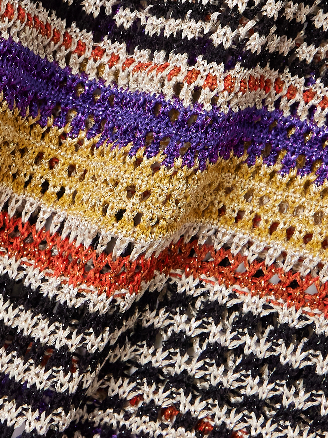 Garavani - Striped Metallic Knitted Poncho