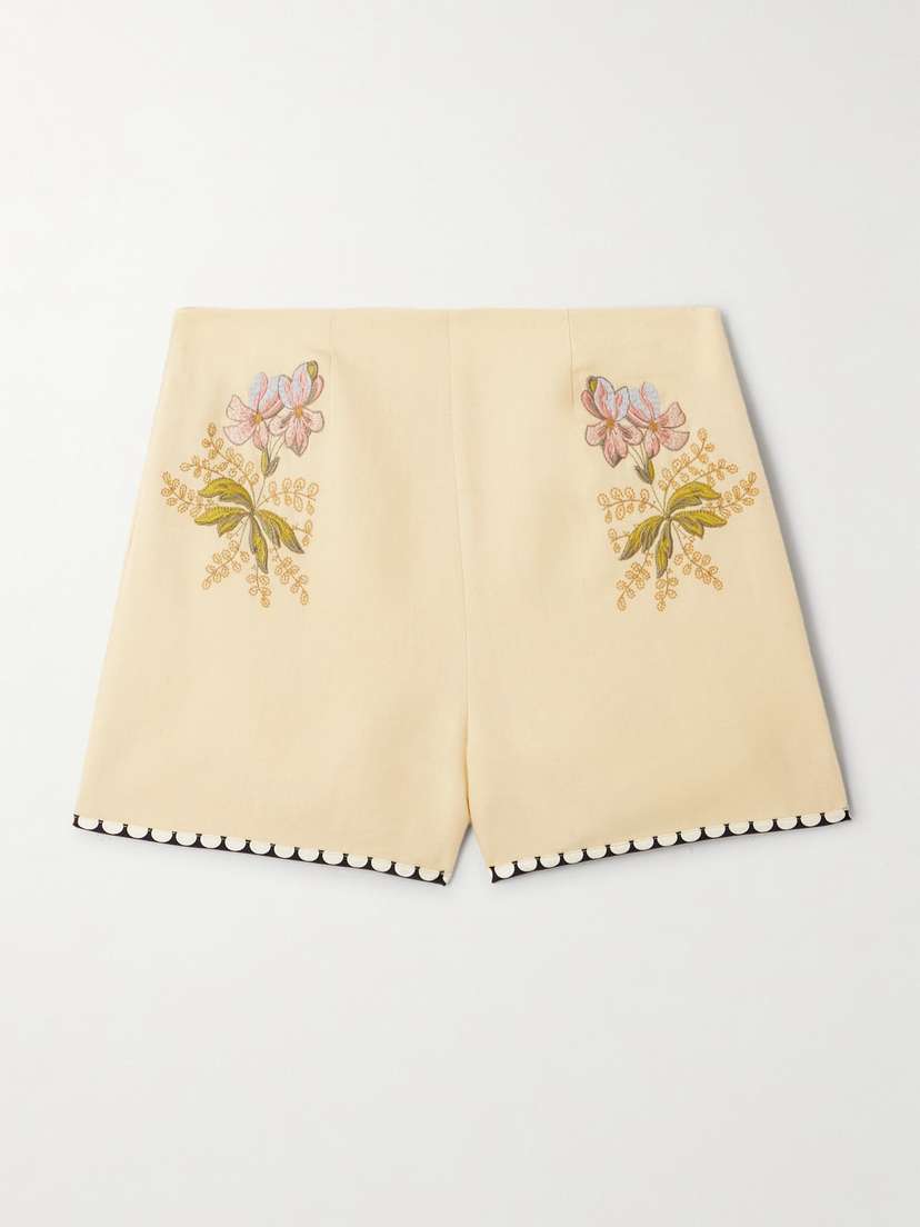Valentino Garavani — Embroidered canvas shorts