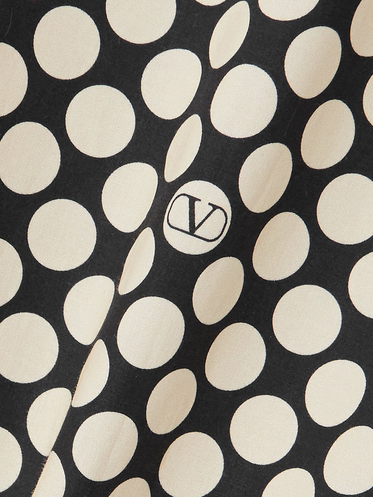Valentino Bow-detailed Ruffled Polka-dot Cotton-poplin Mini Dress In Black