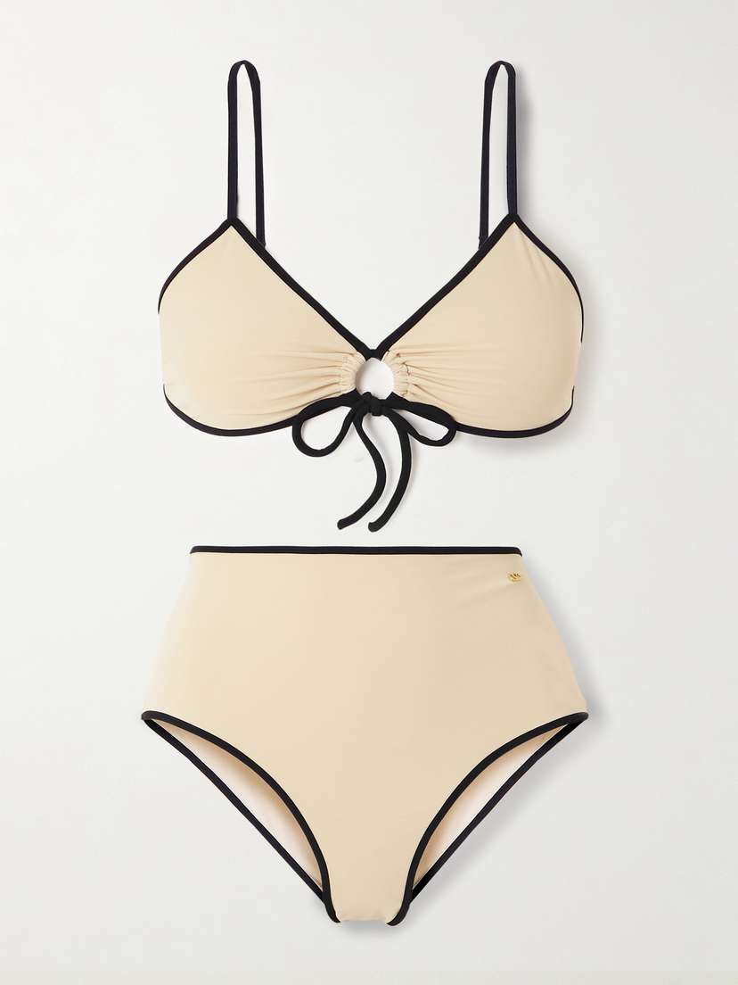 Valentino Garavani — Embellished two-tone bikini