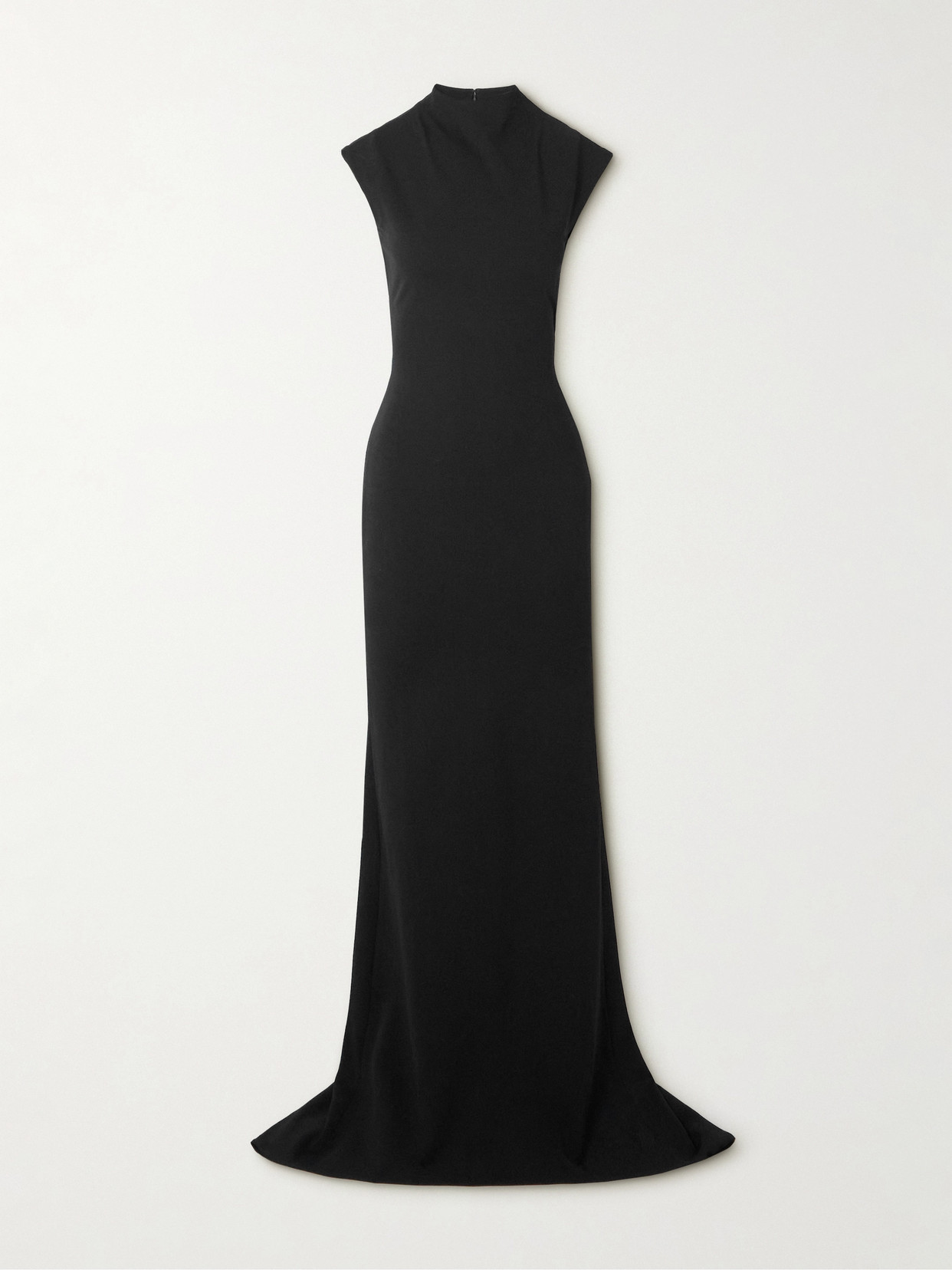 Jacquemus Maxi Dress With Cap Sleeves And Mock Neck In Black
